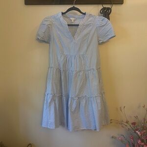 Crown & Ivy Blue and White Striped Dress